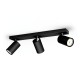 Regleta de 3 focos negra GU10 5,5W Kosipo Philips