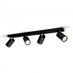 Regleta de 4 focos negra GU10 5,5W Kosipo Philips