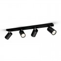Regleta de 4 focos negra GU10 5,5W Kosipo Philips