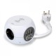 Base multiple cubo de 3 tomas schuko + 3 tomas USB + carga inalámbrica