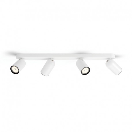 Regleta de 4 focos blanca GU10 5,5W Pongee Philips