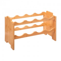 Botellero de bambú apilable para 8 botellas 46x24,5x29,5cm