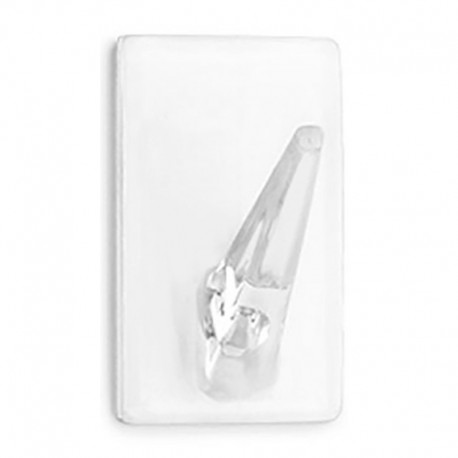 Colgador gancho adhesivo transparente 4uds.