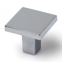 Pomo cuadrado metálico cromo brillo 30mm