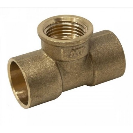 Te de latón rosca hembra para soldar 15mmx1/2 a granel