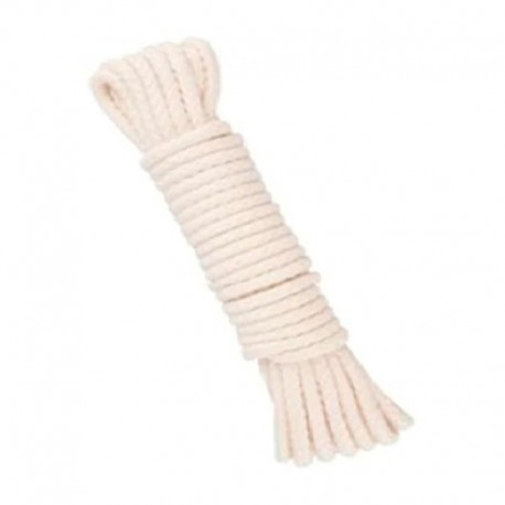 Cuerda de algodón natural trenzado blanco 5mm 15m