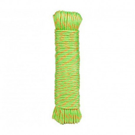 Cuerda de poliéster trenzada con alma verde 4mm 15m