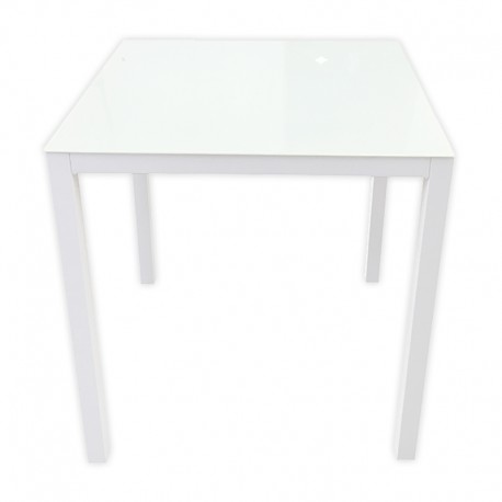 Mesa de aluminio cuadrada con cristal 70x70x72cm Brasilia