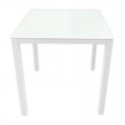 Mesa de aluminio cuadrada con cristal 70x70x72cm Brasilia