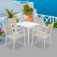 Mesa de aluminio cuadrada con cristal 70x70x72cm Brasilia