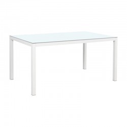 Mesa de aluminio rectangular con cristal 150x90x72cm Brasilia