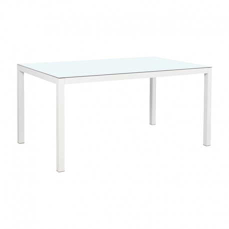 Mesa de aluminio rectangular con cristal 150x90x72cm Brasilia
