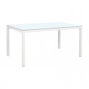 Mesa de aluminio rectangular con cristal 150x90x72cm Brasilia