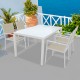Mesa de aluminio rectangular con cristal 150x90x72cm Brasilia
