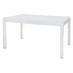 Mesa de aluminio extensible con cristal 135-270x90x75cm Brasilia
