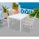 Silla de jardín de aluminio acolchada blanca Brasilia