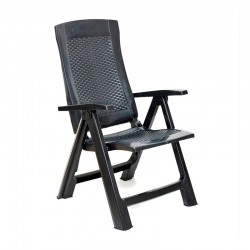 Sillón plegable multiposiciones de polipropileno antracita Gold