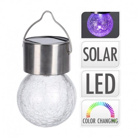 Bombilla solar LED multicolor decorativa esférica 6cm
