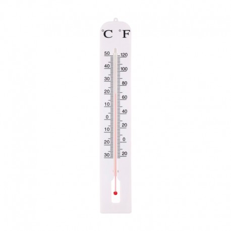 Termómetro exterior de plástico blanco 40cm