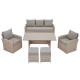 Conjunto jardin acero y ratán sintético Coin