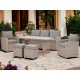 Conjunto jardin acero y ratán sintético Coin