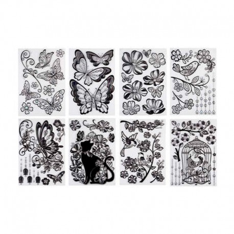 Sticker pegatina blanco y negro decorativo en surtido 30x40cm