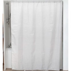 Cortina de poliéster blanca para baño 180x200cm
