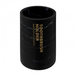Vaso portacepillos de poliresina negro 7,7x10,8 Lea