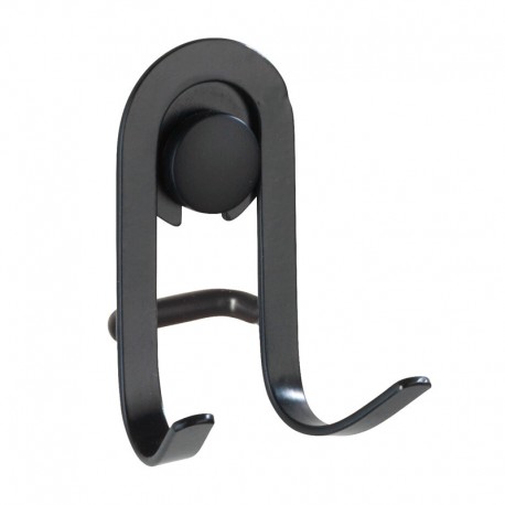 Set de 2 perchas dobles de acero inoxidable negras 5,6x4x8,6cm