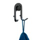 Set de 2 perchas dobles de acero inoxidable negras 5,6x4x8,6cm