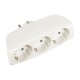 Adaptador enchufe triple Schuko frontal 16A 250V 2400W 4,8mm