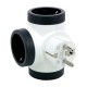 Adaptador enchufe triple Schuko lateral rotativo 16A 230V 3680W