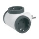 Adaptador triple Schuko lateral universal 16A 230V 3680W