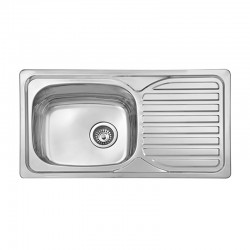Fregadero de acero inoxidable con seno + escurridor 80x44cm Viena
