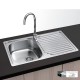 Fregadero de acero inoxidable con seno + escurridor 80x44cm Viena