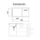 Fregadero de acero inoxidable con seno + escurridor 80x44cm Viena