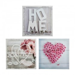 Cuadro lienzo impreso Love Home MDF/poliéster 28x1,6x28cm
