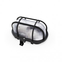 Aplique estanco oval negro IP44 E27