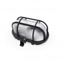 Aplique estanco oval negro IP44 E27