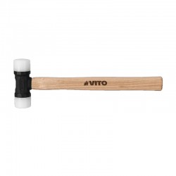 Martillo de nylon antirrebote con mango de madera 11x3,7x34cm
