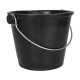 Cubo de goma negro con asa metálica 12L VIBB12 Vito