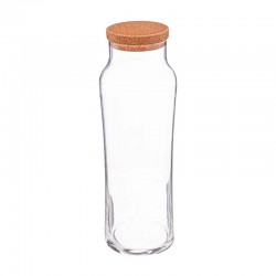 Jarra de cristal slim con tapón de corcho 1L
