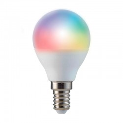 Bombilla esférica LED Smart WiFi E14 5W 470lm CCT RGB