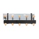 Perchero de metal negro con 10 ganchos de madera para puerta 44x17x11cm