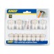 Set de 12 ganchos de plástico blancos cuelga fácil con clavos