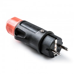 Clavija macho T/T negra 16A 250V 3680W 2kV