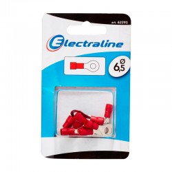 Terminal redondo 6,3mm rojo 10uds.