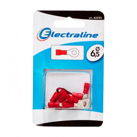 Terminal redondo 6,3mm rojo 10uds.