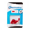 Terminal redondo 6,3mm rojo 10uds.