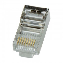 Conector de acero inoxidable RJ45 macho FTP CAT5E blindado 6uds.